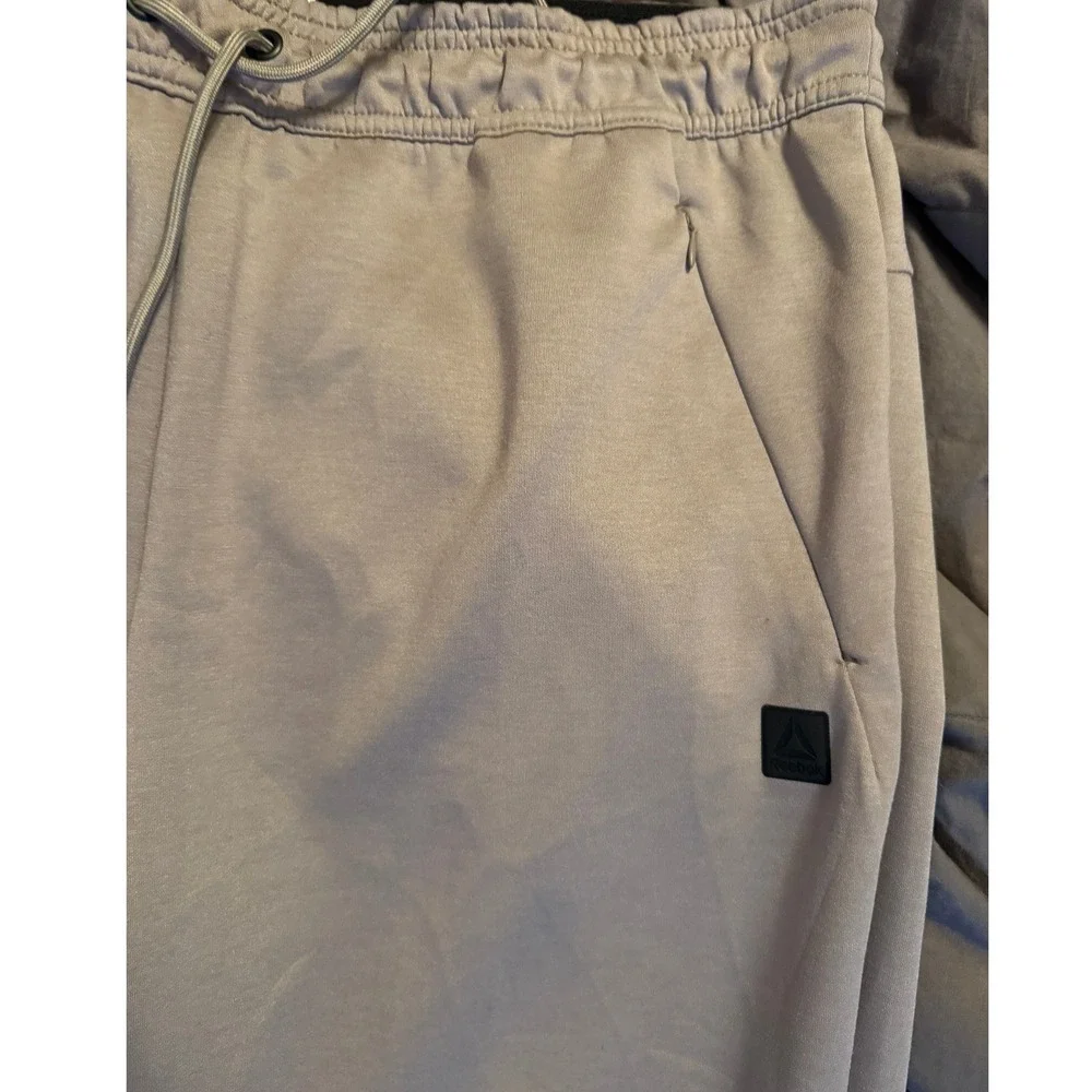 Reebok Mens Performance Joggers Gray Taupe Athletic Sweatpants Large